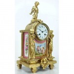 antique 1870s gilt porcelain mantel clock