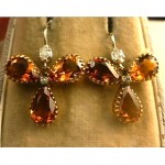 antique 1880s citrine diamond earrings