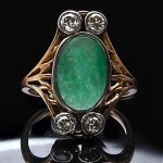 antique 1900 jade and diamond ring