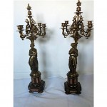 antique 19th century jean jules salmson bronze figural candelabra