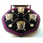 antique c. 1887 mappin and webb silver boxed salts