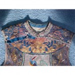 antique chinese embroidered silk maxi vest robe