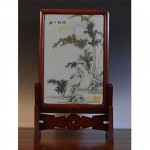 antique chinese porcealin table screen