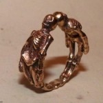 antique gold mori mourning skeleton ring