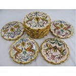 antique italian set of dessert plates