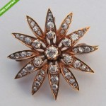 antique victorian 14k diamond floral brooch pendant