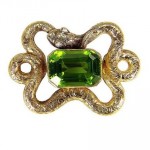 antique victorian peridot serpent brooch