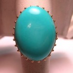 vintage 10k huge turquoise ring