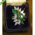 vintage 14k diamond emerald ring