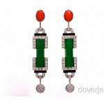 vintage 14k jade diamond onyx earrings