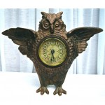 vintage 1906 westclox cast iron owl clock