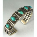 vintage 1920 navajo turquoise row bracelet