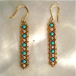 vintage 1920s turquoise and pearl earrings