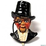 vintage 1930s charlie mccarthy ventriloquist moving mouth clip pin