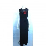 vintage 1930s crepe rosette evening gown