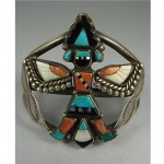 vintage 1930s david tsikewa zuni knifewing bracelet