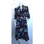 vintage 1940s crepe floral 2-pc dress