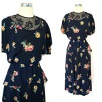 vintage 1940s floral rayon dress