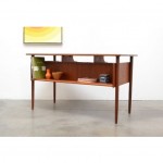 vintage 1950s danish modern teak floating top desk