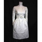 vintage 1950s old stock lorrie deb satin brocade wedding dress