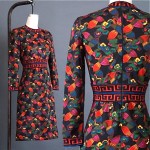 vintage 1960s italian knit print dress