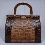 vintage 1960s two tone crocodile handbag