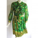 vintage 1970s oscar de la renta silk lame dress