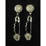 vintage 1994 gianni versace safety pin earrings