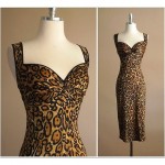 vintage 50s 60s leopard print full slip