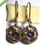 vintage amethyst and pearl dangle earrings