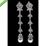 vintage art deco diamond and tahitian pearl earrings