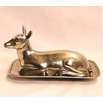 vintage art deco pewter figural butter dish