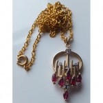 vintage art deco ruby and diamond necklace