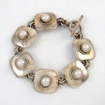 vintage artie yellowhorse sterling and pearl bracelet