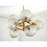 vintage brass and glass sputnik glass orb ceiling lamp