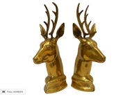 vintage brass reindeer bookends