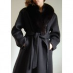 vintage cashmere wrap coat with fox collar