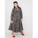 vintage chevron stripe coat dress