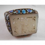 vintage chinese jade silver cloisonne enamel cuff bracelet