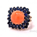 vintage coral sapphire ring