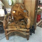 vintage indonesian teak wood root chair