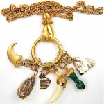 vintage kenneth jay lane charms necklace