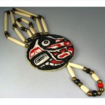 vintage lakota sioux beaded coast medallion necklace