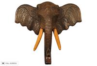 vintage large carved elephant mount