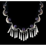 vintage mexican sterling amethyst necklace