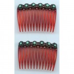 vintage mexican sterling turquoise hair combs