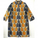 vintage mid-century linen geometric print coat