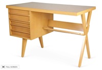 vintage midcentury blonde desk