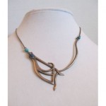 vintage midcentury modernist abstract sterling necklace