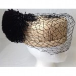 vintage miss dior straw pillbox hat with veil and pompom